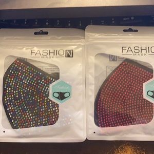 3/$20 - 2 sealed rhinestone face masks
